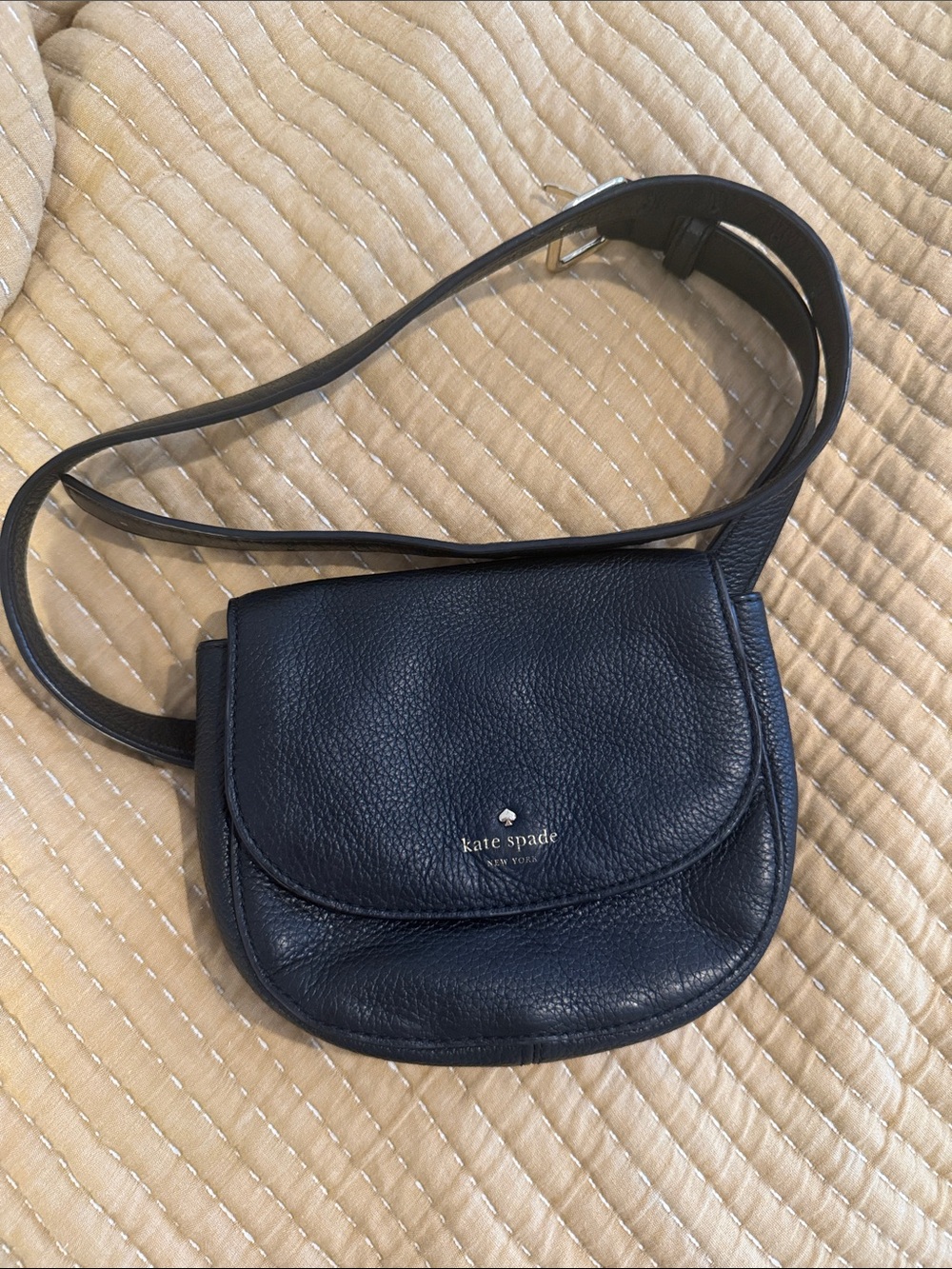 Kate Spade black cow leather crossbody / Belt Bag saddle bag